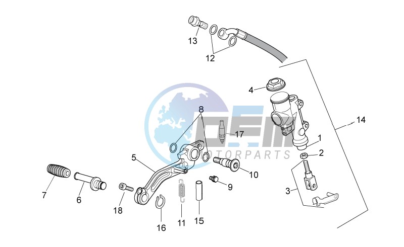 Rear master cylinder