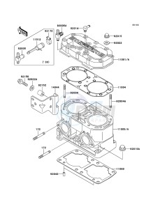 JET SKI 800 SX-R JS800-A3 FR drawing Cylinder Head/Cylinder