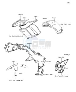 Z1000SX ZX1000LEF FR GB XX (EU ME A(FRICA) drawing Decals(Green)