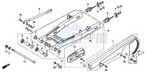 CB250 NIGHTHAWK drawing REAR SWINGARM/CHAIN CASE