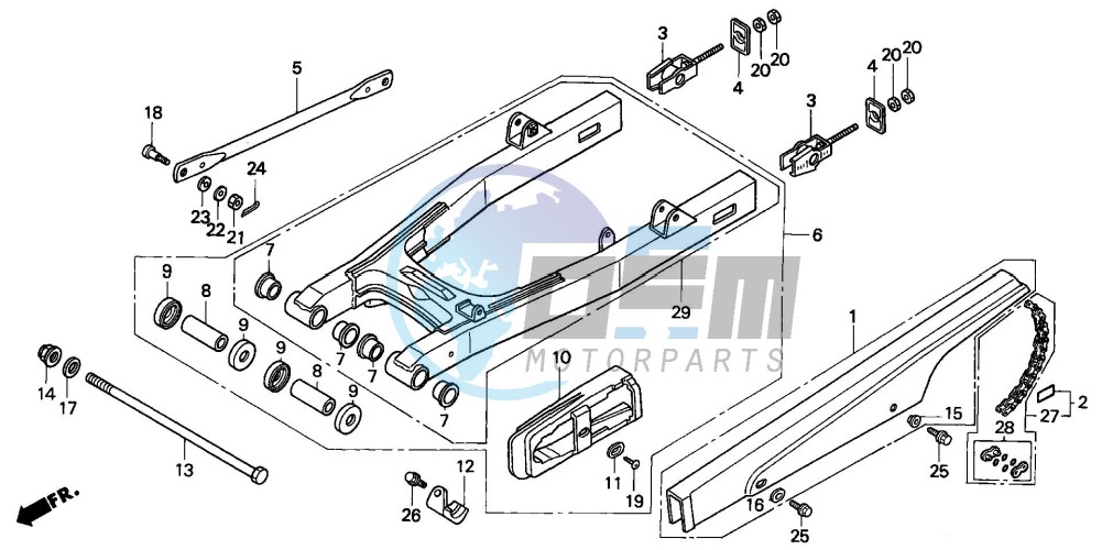 REAR SWINGARM/CHAIN CASE