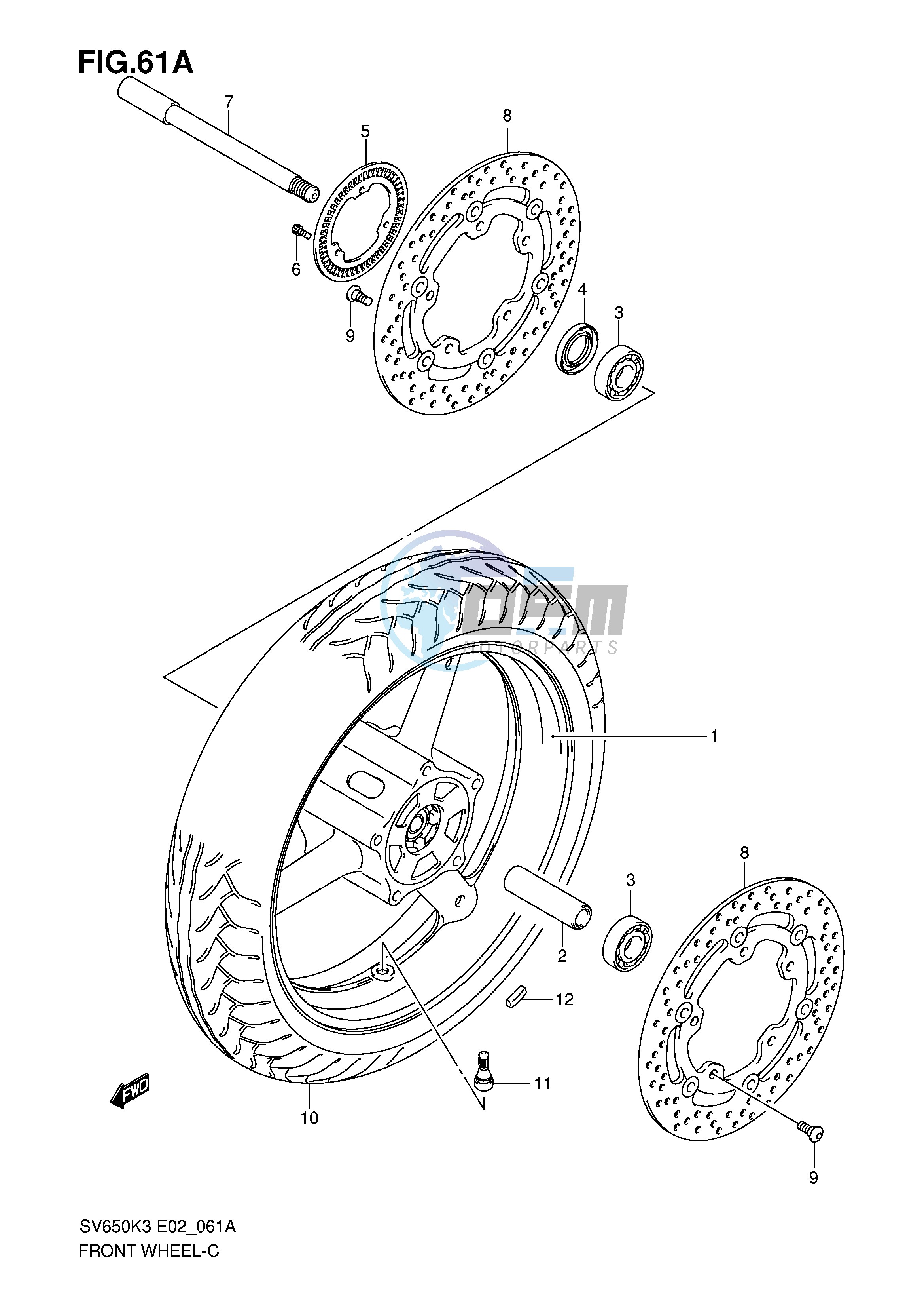 FRONT WHEEL (SV650AK7 UAK7 SAK7 SUAK7)