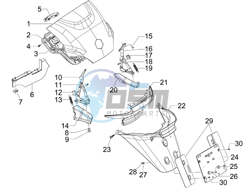 Rear cover - Splash guard