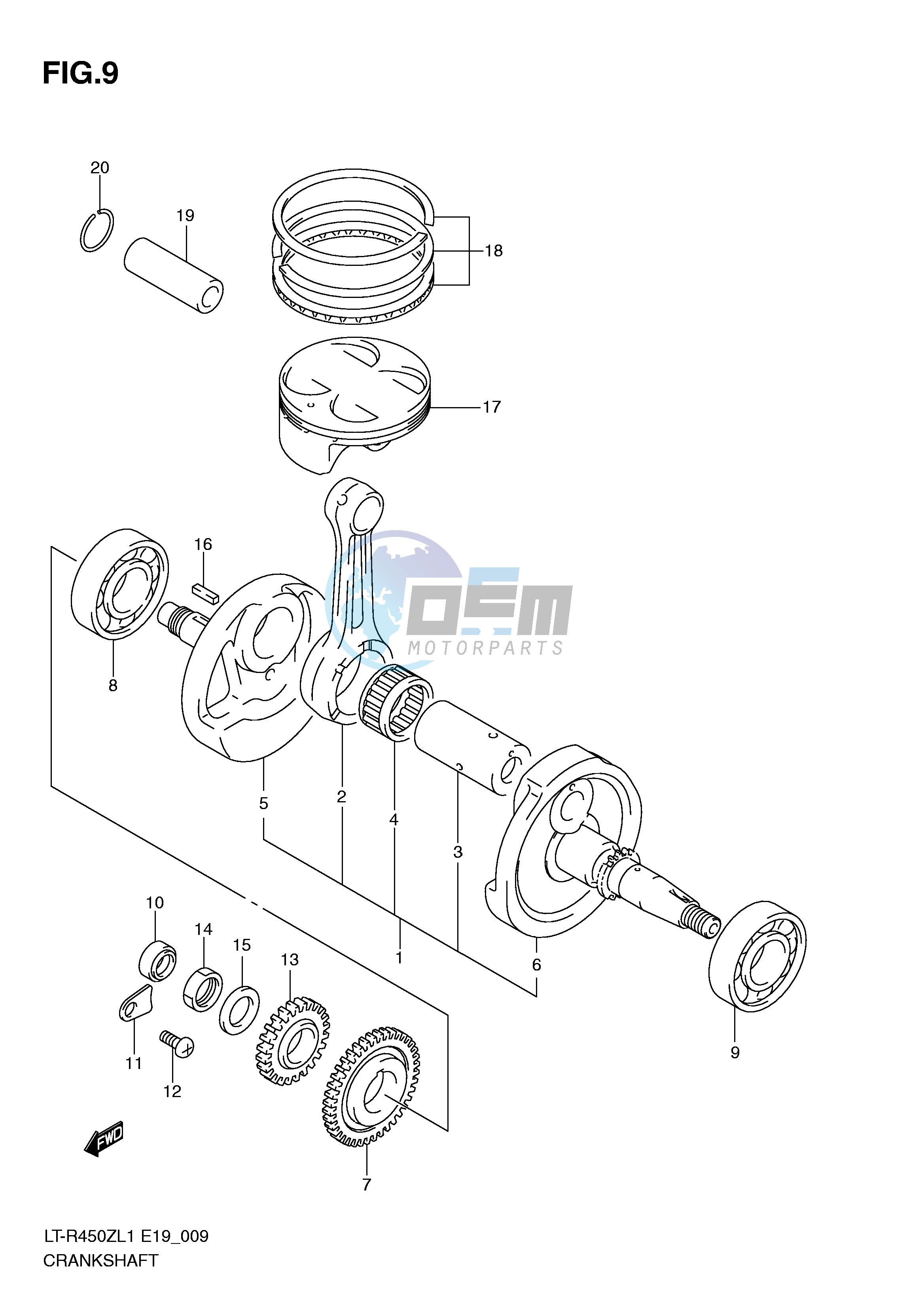 CRANKSHAFT (LT-R450L1 E19)