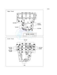 ZX636 C [NINJA ZX-6R] (C6F) C6F drawing CRANKCASE BOLT PATTERN