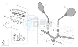 Scarabeo 100 4T e3 net drawing Handlebar - Dashboard