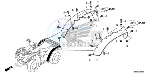 TRX680FAG Wave 110 - AFS110 UK - (E) drawing OVER FENDER