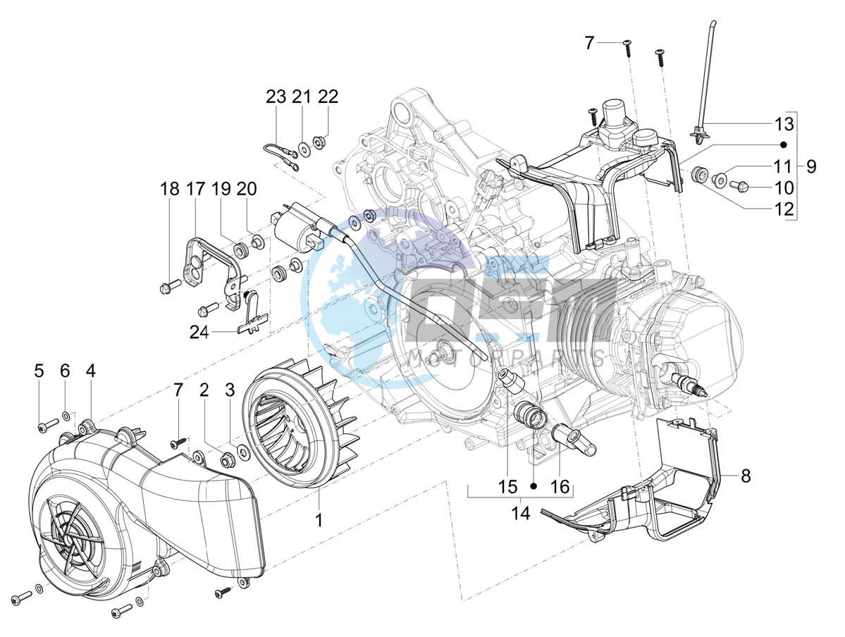 Flywheel magneto cover - Oil filter