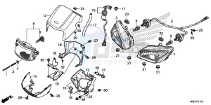 TRX500FAE TRX500FA Europe Direct - (ED) drawing HEADLIGHT