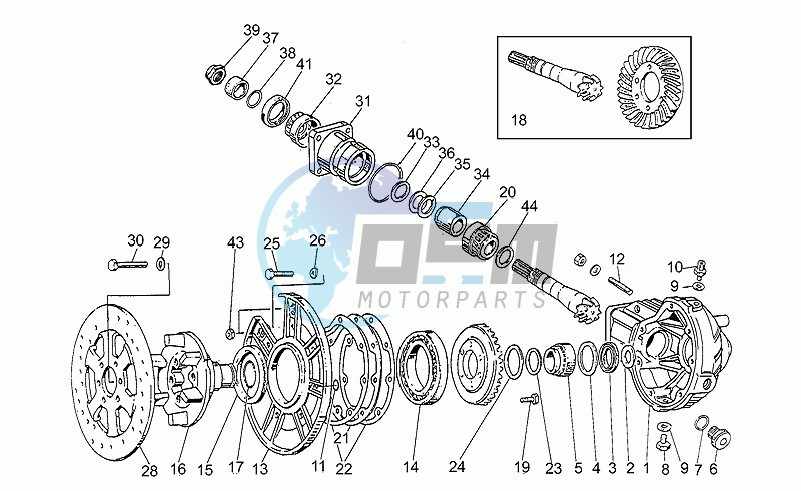 Rear bevel gear