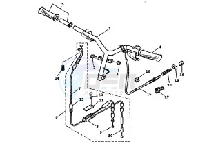 BW'S 100 drawing STEERING HANDLE -CABLE