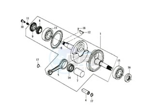 GTS 125 EURO 3 drawing CRANKSHAFT / PISTON / PISTON RING