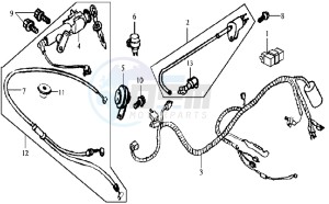 JOYRIDE 125 E2 drawing WIRING HARNASS - IGNITION LOCK - CDI UNIT