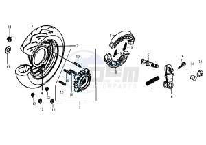 JET - 100 cc drawing REAR WHEEL