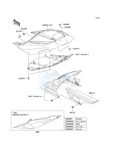 ZX 636 B [NINJA ZX-6R[ (B1-B2) [NINJA ZX-6R drawing SIDE COVERS_CHAIN COVER