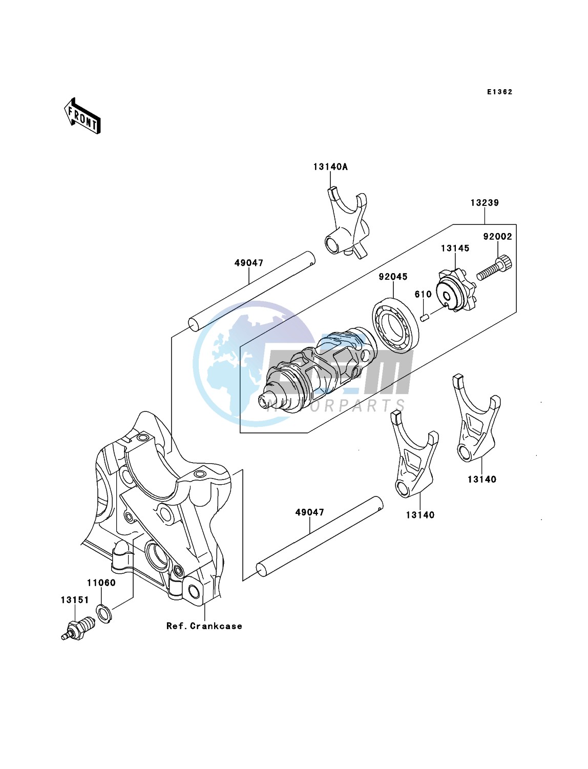 Gear Change Drum/Shift Fork(s)