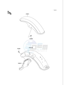 VN 750 A [VULCAN 750] (A6F) A6F drawing FENDERS