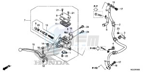 CBR500RE CBR500R UK - (E) drawing FRONT BRAKE MASTER CYLINDER (STD)