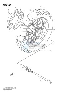 VL800 (E3-E28) VOLUSIA drawing FRONT WHEEL (VL800L1 E3)