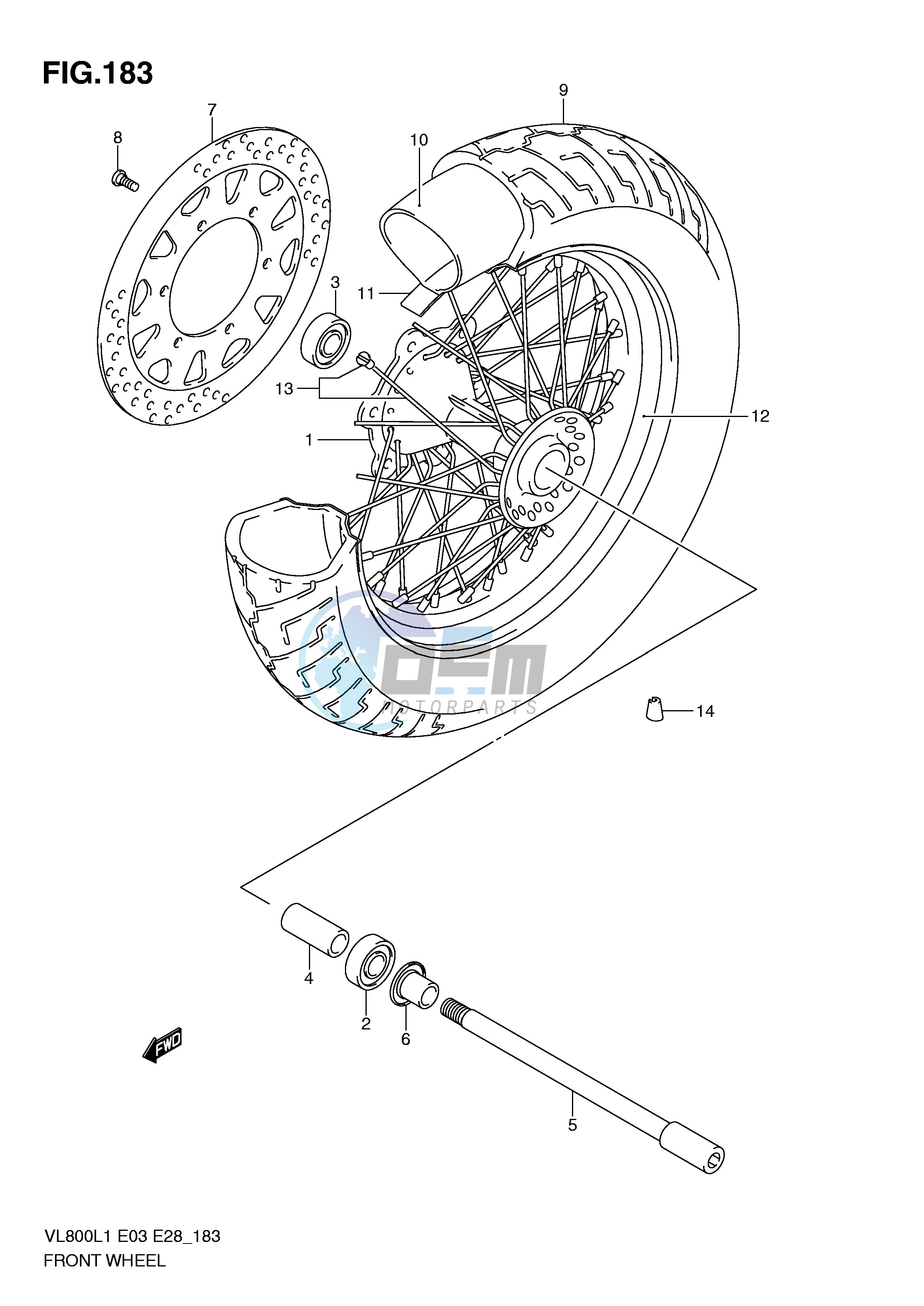 FRONT WHEEL (VL800L1 E3)