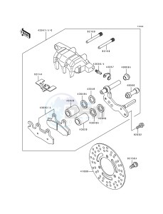 KLF 400 B [BAYOU 400 4X4] (B1-B3) [BAYOU 400 4X4] drawing FRONT BRAKE