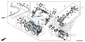 CBR500RD CBR500R UK - (E) drawing THROTTLE BODY