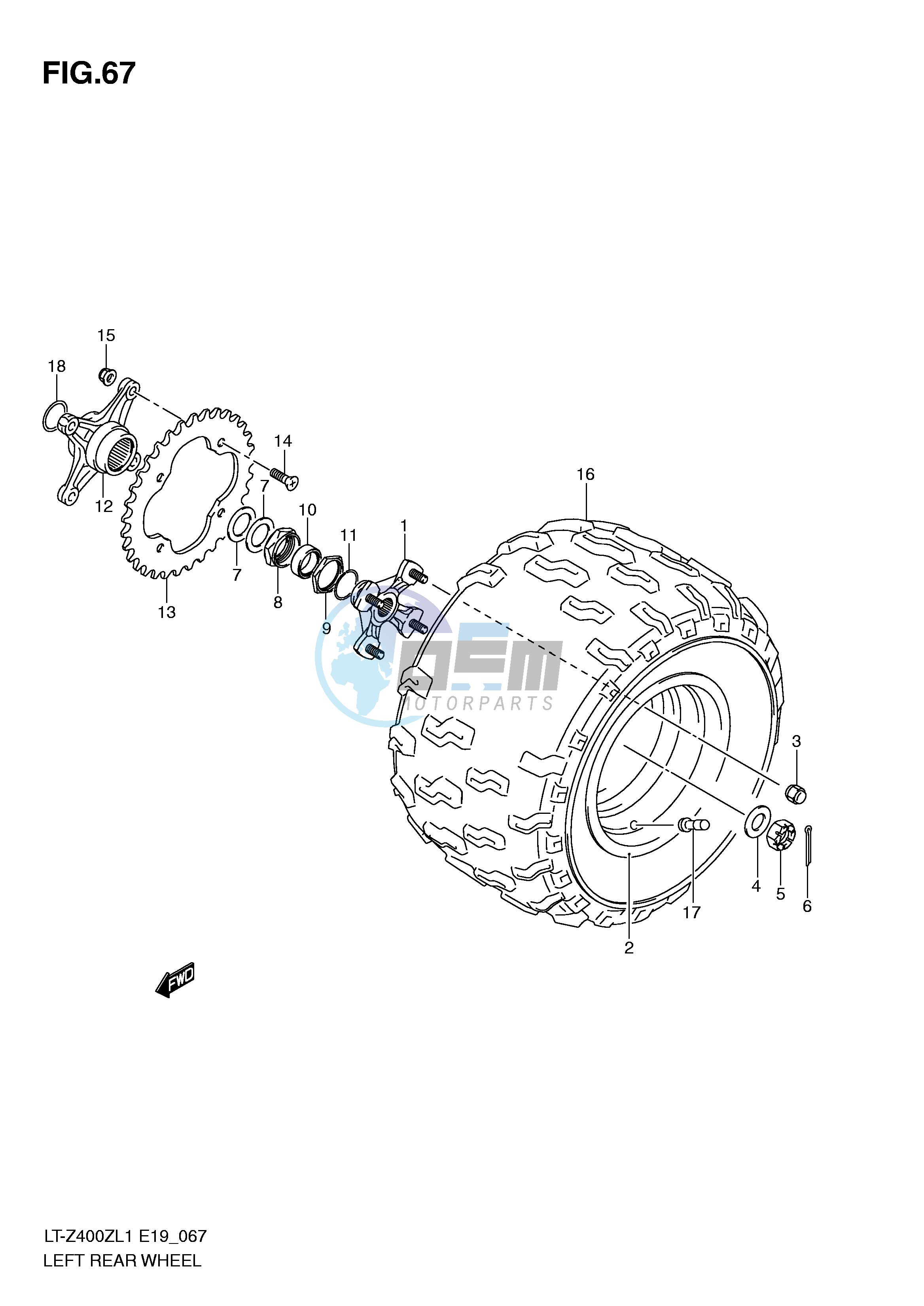 LEFT REAR WHEEL (LT-Z400ZL1 E19)