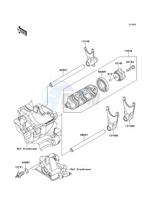 Z1000SX ZX1000GBF FR GB XX (EU ME A(FRICA) drawing Gear Change Drum/Shift Fork(s)