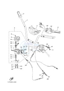 YFM700FWA YFM700DE GRIZZLY 700 (2ES2 2ES3) drawing STEERING HANDLE & CABLE