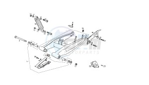 SENDA SM X-RACE - 50 CC EU2 drawing SWING ARM - SHOCK ABSORBER