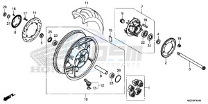 CB1100NAH UK - (E) drawing REAR WHEEL (CB1100NA/ NAD)