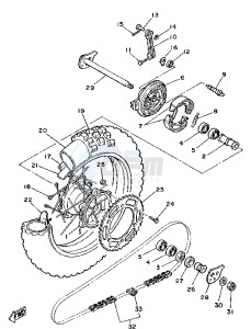 TT A 350 drawing REAR WHEEL