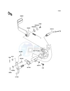 KFX700 KSV700B7F EU drawing Brake Pedal