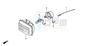 XR400R drawing HEADLIGHT UNIT (CM)