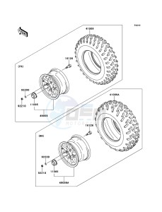 BRUTE FORCE 750 4x4i EPS KVF750HEF EU drawing Tires