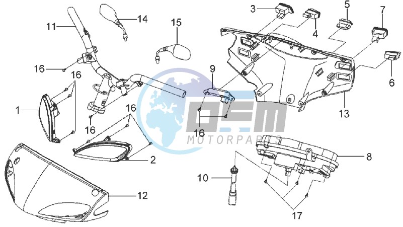 HANDLEBAR / HANDLEBAR COVER / DASHBOARD