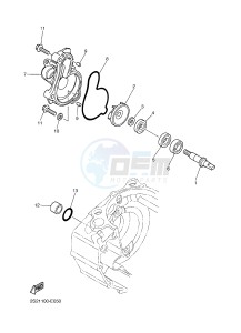 WR450F (1DX5) drawing WATER PUMP