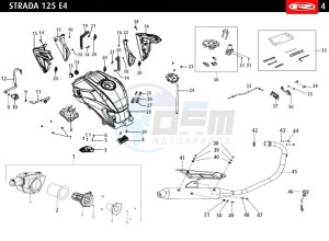 STRADA-125-EURO-4-WHITE drawing AIR FILTER - FUEL TANK - EXHAUST