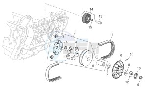 Scarabeo 300 Light e3 drawing Variator assembly