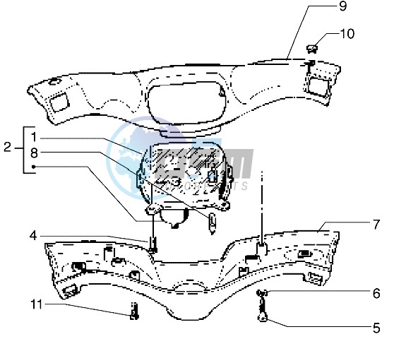 Speedometers Kms. - handlebar cover