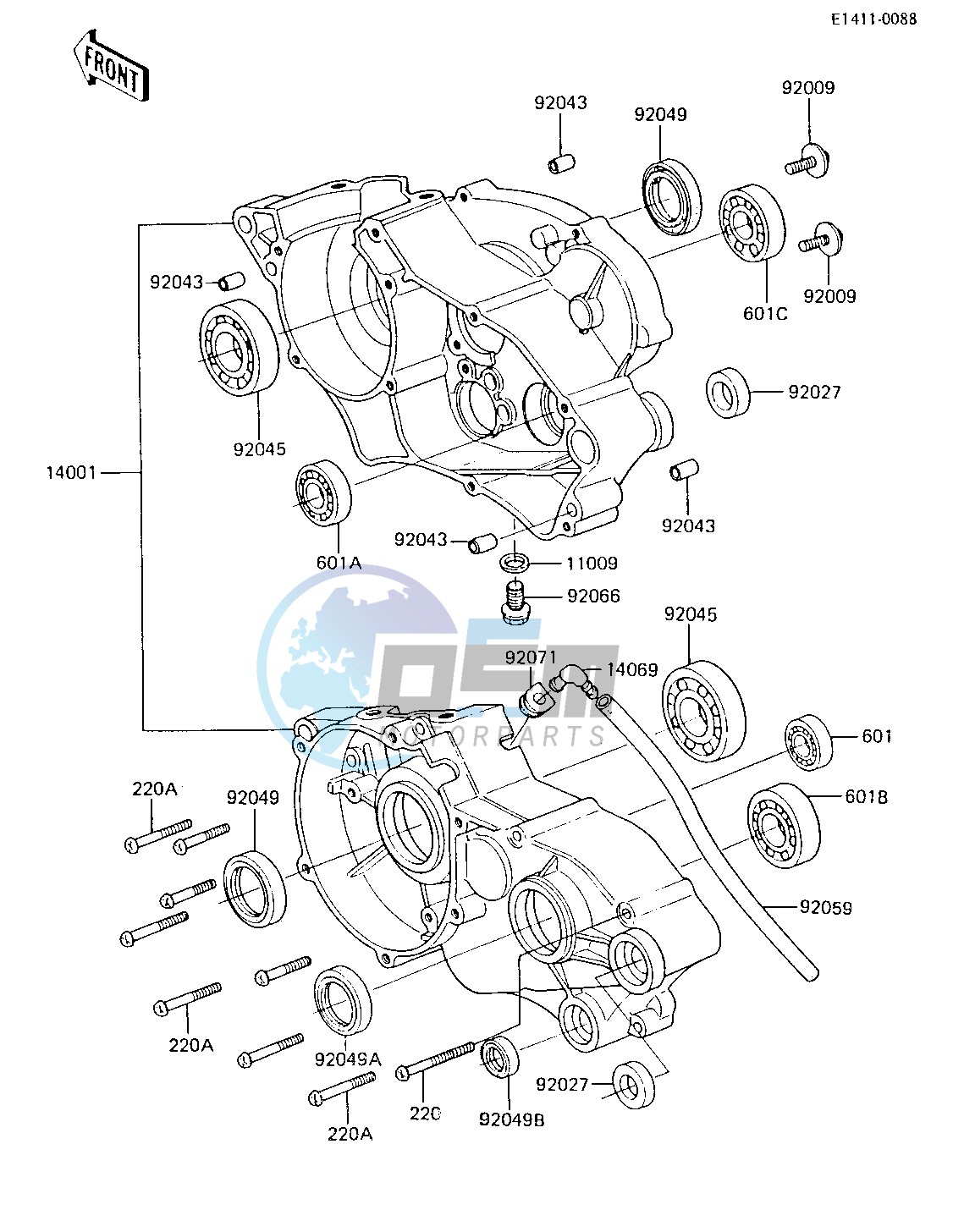 CRANKCASE -- 85 KX80-E3- -