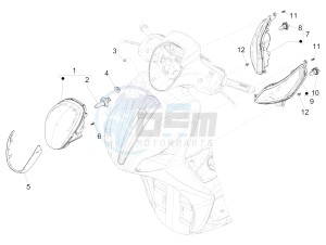 Medley 125 4T ie ABS E4 (EMEA) drawing Front headlamps - Turn signal lamps