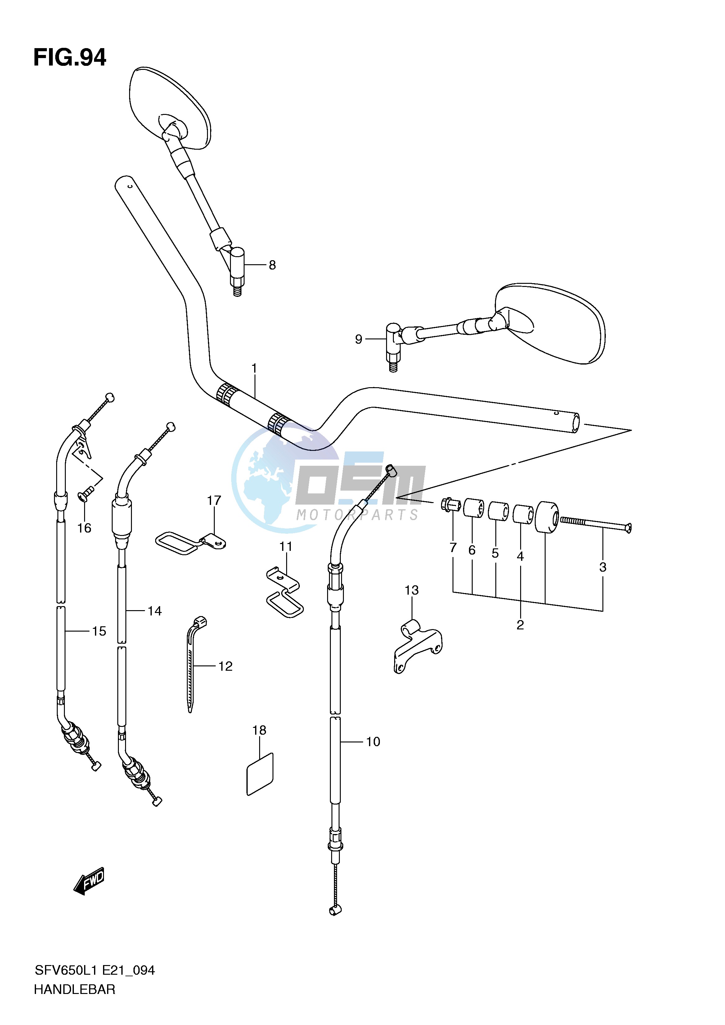 HANDLEBAR (SFV650UAL1 E21)