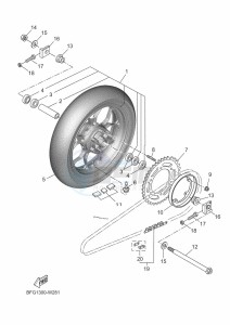 XSR125 MTM125 (BGX3) drawing REAR WHEEL