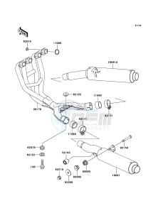 ZZR600 ZX600-E13H GB XX (EU ME A(FRICA) drawing Muffler(s)