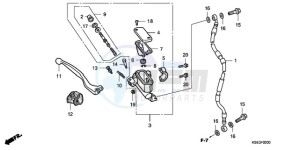 CRF150R9 Australia - (U) drawing FR. BRAKE MASTER CYLINDER