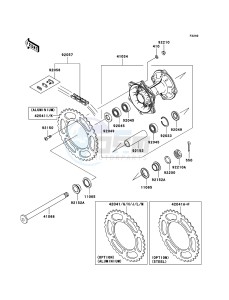 KX250F KX250YCF EU drawing Rear Hub