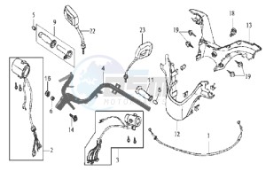 JOYRIDE 200 drawing HANDLEBAR / MIRRORS / COWLING