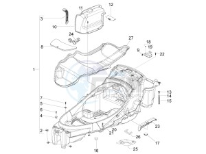 MP3 500 lt Sport business drawing Helmet box - Undersaddle