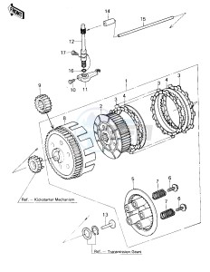 KL 250 A [KLR250] (A3-A4) [KLR250] drawing CLUTCH -- 80-81 KL250-A3_A4- -